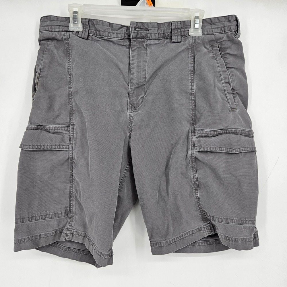 Tommy Bahama Shorts Mens 34 Gray Cargo Pockets Tencel Cotton Casual FLAWS
